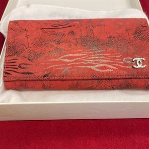 Red genuine leather wallet